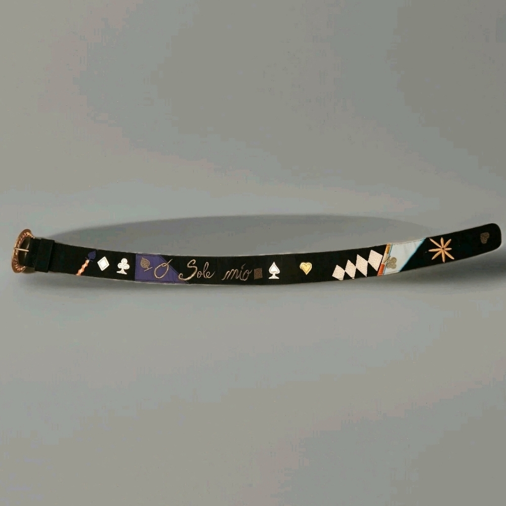 Vintage Escada Laurel  “O Sole Mio” Embroidered Belt – Made in Italy